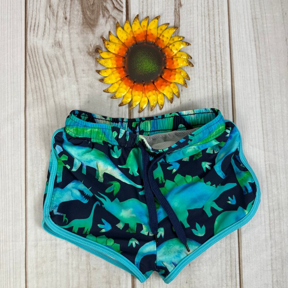 Birdie Bean Owen Dinosaur Print‎ Swim Shorties Trunks Size 6T